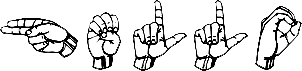 Hello in ASL fingerspelling
